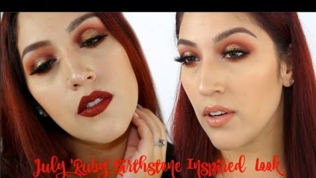 'July \'Ruby\' Birthstone Inspired Makeup Look 2 lip options | Melt Cosmetics 27 Palette'