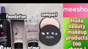 'Huda beauty Makeup fixer , primer , foundation and compact review and demo | Radhika makeovers'