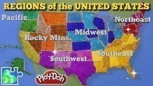 'United States Map || Regions of the USA || Learn the States! || Play-Doh Map'