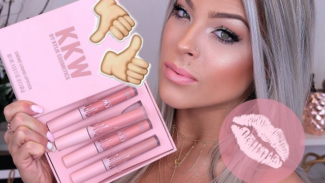 'KKW kylie cosmetics REVIEW / LIP SWATCHES | worth it? | Valerie Pac'