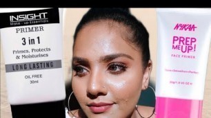 'NYKAA V/S INSIGHT COSMETICS PRIMER//AFFORDABLE DRUGSTORE PRIMER//NEHASMARTY'