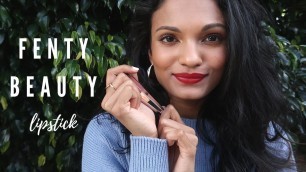 'FENTY BEAUTY Slip Shine Lipstick & Stunna Lip Paint I Brown Skin'