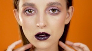 'FULL FACE MAKEUP | Easy makeup look with dark lips. NATASHA DENONA, DIOR, ESTEE LAUDER'