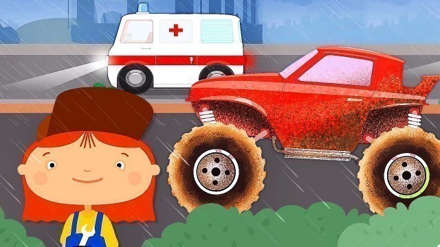 'Doctor Mcwheelie cartoon. A monster truck for kids & an ambulance. Cars for kids.'