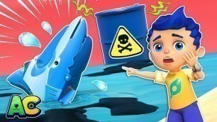 'SHARK JET-SKI Rescue from Marine Pollution! | Kids Learn Ecology | AnimaCars | Animal Trucks Cartoon'