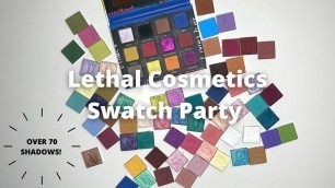 'Swatching all my Lethal Cosmetics Shadows! 70+ Shades Swatched and Compared | Medium Olive Skin'