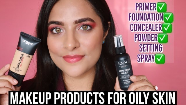 'OILY SKIN Makeup Products | PRIMER FOUNDATION CONCEALER SETTING SPRAY POWDER | Anubha Mishra'