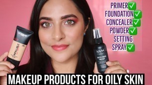 'OILY SKIN Makeup Products | PRIMER FOUNDATION CONCEALER SETTING SPRAY POWDER | Anubha Mishra'