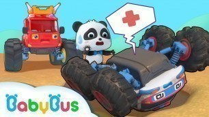 'Monster Ambulance Got Injured | Super Truck Rescue Team | Monster Car Song | BabyBus'