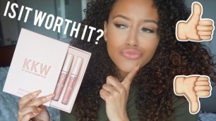 'KKW x Kylie Cosmetics Review IS IT WORTH IT? On Tan Skin| Jenae Alyce'