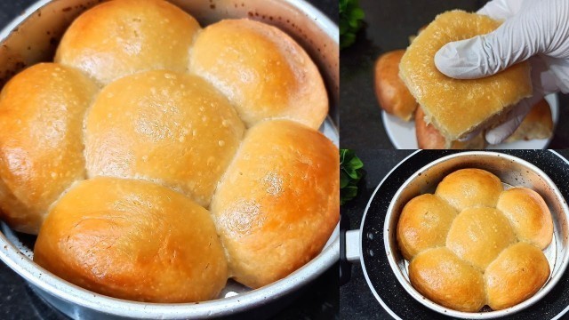'Milk bun without yeast/Bread Without Yeast/ladi pav without yeast/dinner rolls recipe without yeast'
