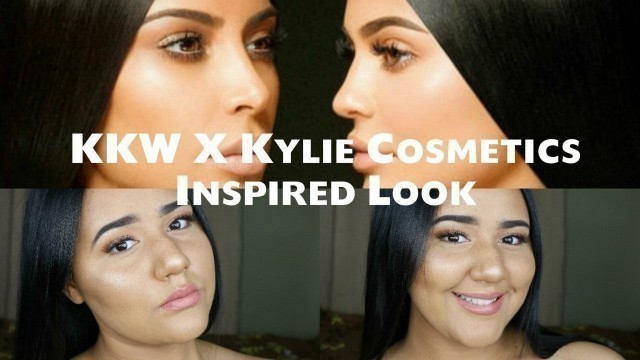 'KKW X Kylie Cosmetics Inspired Glowy Foundation Look'