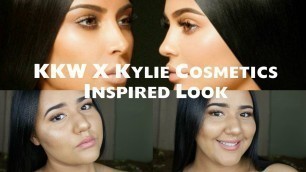 'KKW X Kylie Cosmetics Inspired Glowy Foundation Look'