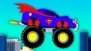 'Superman Car Wash Monster Truck | videos For Children | videos for kids'