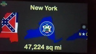 'Kids learning tube 50 states comparison by size but 16x faster'