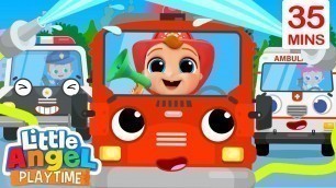 'Here Comes the Rescue Team | Policeman, Fireman, & Ambulance | Little Angel Kids Songs'