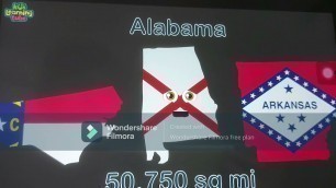 'Kids leaning tube 50 state size comparison but 5x faster'