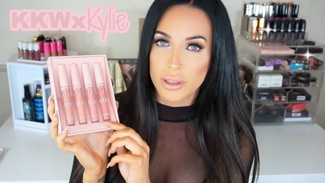 'KKW x KYLIE COSMETICS First Impression & Swatches'