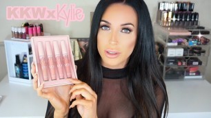 'KKW x KYLIE COSMETICS First Impression & Swatches'