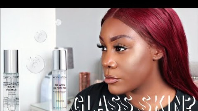 'TESTING REVOLUTION GLASS SKIN MAKEUP | GLASS PRIMER & GLASS GLOW SETTING SPRAY | DARK SKIN'