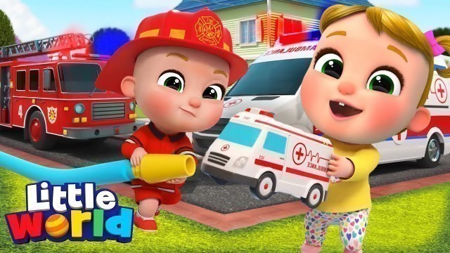 'Garbage Truck, Firetruck, Ambulance Song | Kids Songs & Nursery Rhymes by Little World'