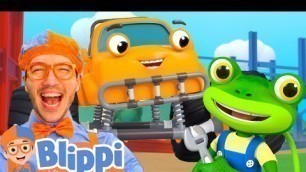 'Monster Truck Song!! | Blippi x Gecko CROSSOVER | Educational Cartoons for Kids | Vehicle Songs'