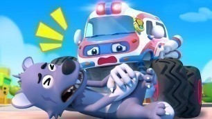 'Big Bad Wolf and Monster Ambulance | Monster Truck | Fire Truck, Police Truck | Kids Songs | BabyBus'