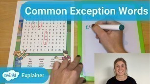 'Top Tips for Common Exception Word Word Searches'