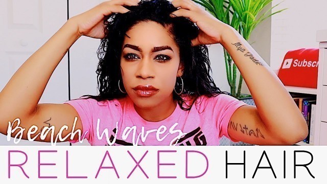 'BEACH WAVES | WET CURLY LOOK FOR RELAXED HAIR || VICTORIA VADEN'