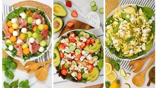 '3 Fresh Summer Salads | No Cook Recipes + Healthy + Easy'