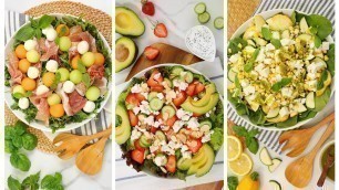 '3 Fresh Summer Salads | No Cook Recipes + Healthy + Easy'
