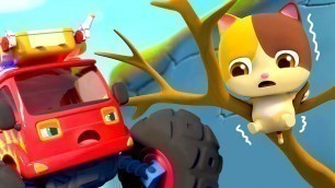'Monster Fire Truck Saves Mimi | Outdoor Playground Song | Nursery Rhymes | Kids Songs | BabyBus'