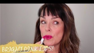 '2020 TREND BRIGHT PINK LIPS MAKEUP TUTORIAL FOR OLDER WOMEN! JANE IREDALE COSMETICS/CLEAN BEAUTY!'
