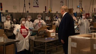 'Trump tours Maine medical swab manufacturing plant'