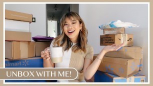 'UNBOX WITH ME! Amazon spring accessories, Tarte Cosmetics, Home Organization & Cleaning stuff & more'