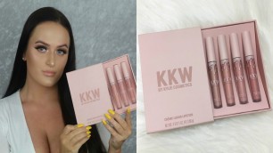 'Kylie Cosmetics x KKW Collab Lip Swatches and First Impressions Review'