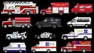 'Emergency Vehicles 2 - Rescue Trucks - Fire, Police & Ambulance - The Kids\' Picture Show'