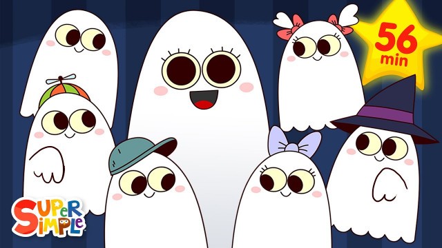 'Six Little Ghosts | + More Halloween Songs for Kids | Super Simple Songs'