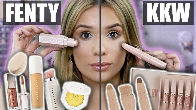 'FENTY vs KKW Full Face Comparison! WHAT\'S BETTER?!'