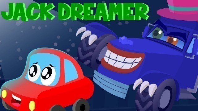 'Jack Dreamer With Haunted House Monster Truck | Little Red Car Cartoons For Kids'