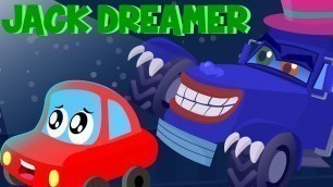'Jack Dreamer With Haunted House Monster Truck | Little Red Car Cartoons For Kids'