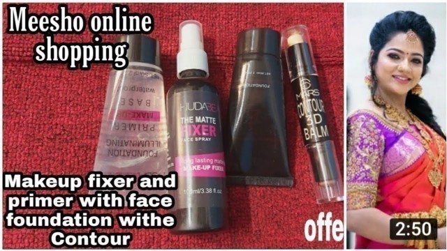 'Unboxing video meesho online shopping makeup mixer and primer with face foundation withe Contour'