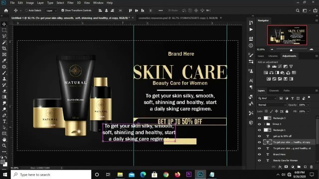 'Cosmetics Skin Care Banner Design'