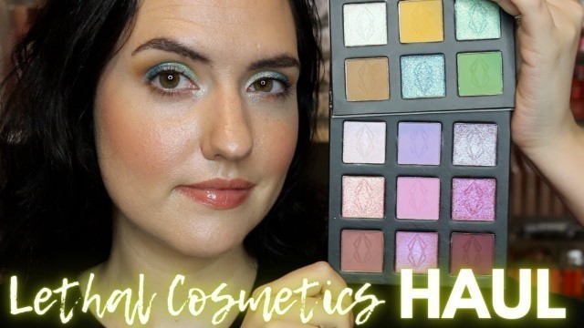 'Lethal Cosmetics HAUL | Rites Collection + Custom Purple Palette Swatches + Tutorial'