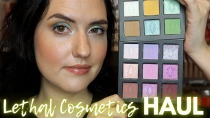 'Lethal Cosmetics HAUL | Rites Collection + Custom Purple Palette Swatches + Tutorial'