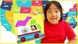 'Learn about USA states map and Capitals for Kids with Ryan!!!'