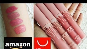 'KKW Lipsticks Under Rs.100/ Kylie Cosmetics - Amazon/AliExpress Haul Unboxing'