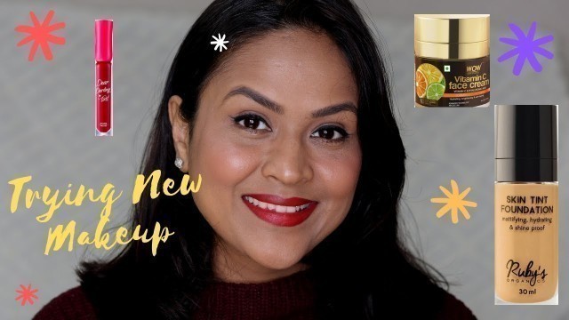 'Trying New Makeup - Chatty Get Ready With Me In Hinglish | Ruby\'s Organics, WOW Vitamin C Cream'