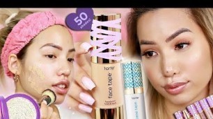 'HIT OR MISS | NEW TARTE FACE TAPE FOUNDATION + PRIMER & POWDER | WEAR TEST REVIEW'