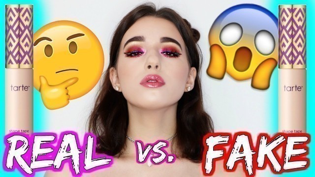 'TARTE SHAPE TAPE REAL VS. FAKE... SHOCKING FAKEUP REVIEW!!! | Jordan Byers'